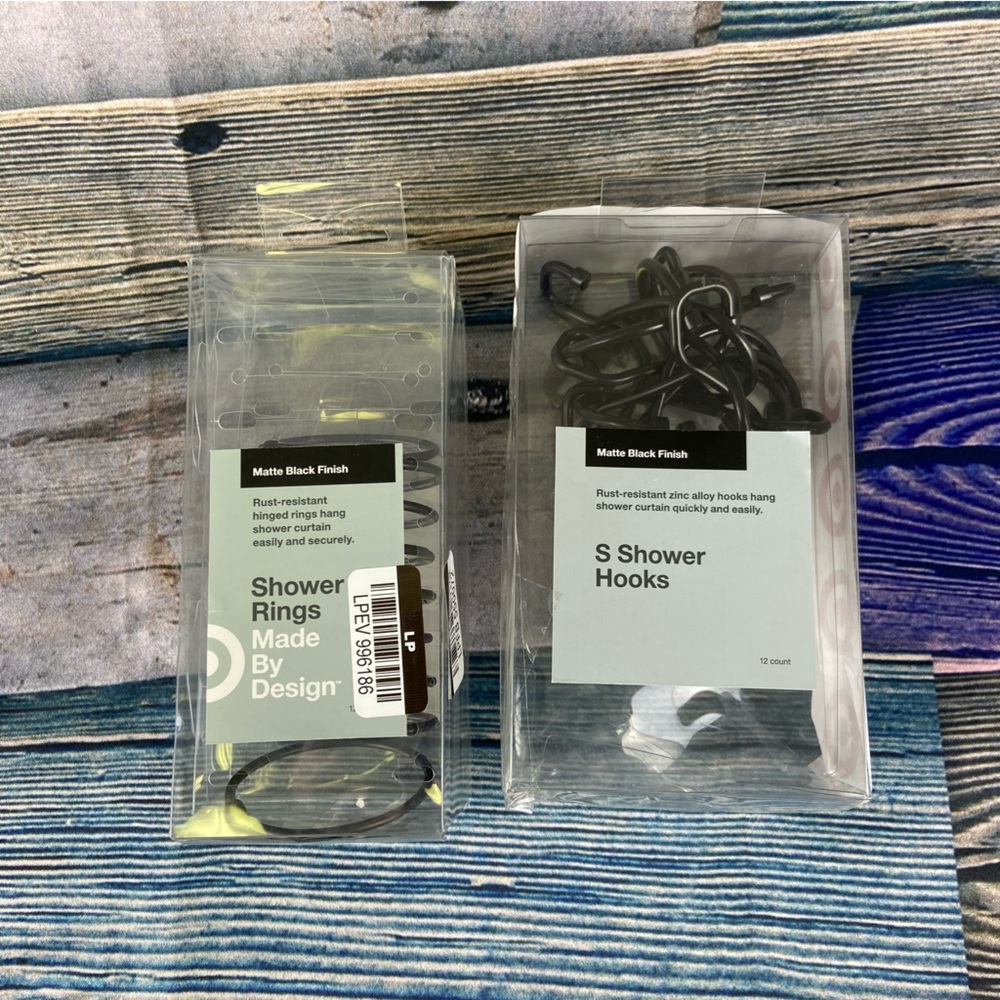 Made by Design matte black shower curtain hooks